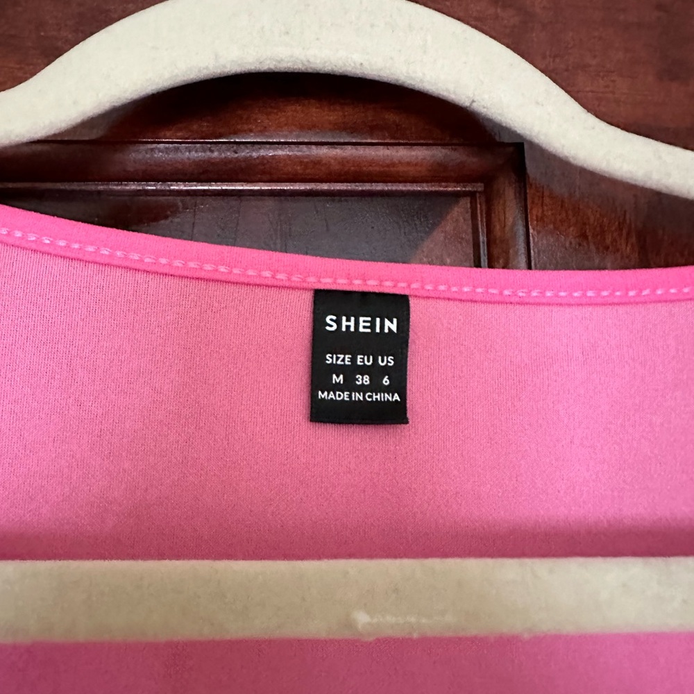 Bright Pink Crop Shirt from Shein Size Medium - Picture 4 of 4
